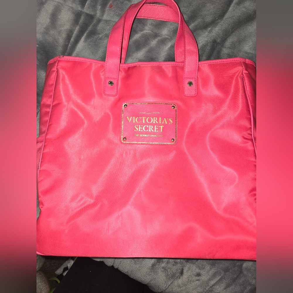 Victoria secret hot pink tote bag
